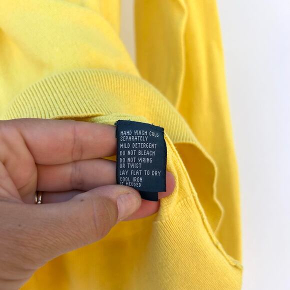 Vintage Polo Ralph Lauren Men’s Cotton Cashmere V-Neck Sweater Yellow XL - Picture 8 of 9